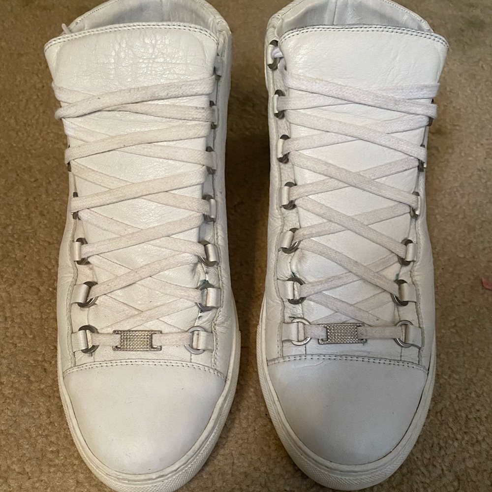 Balenciaga Men's Arena Leather High-Top Sneaker